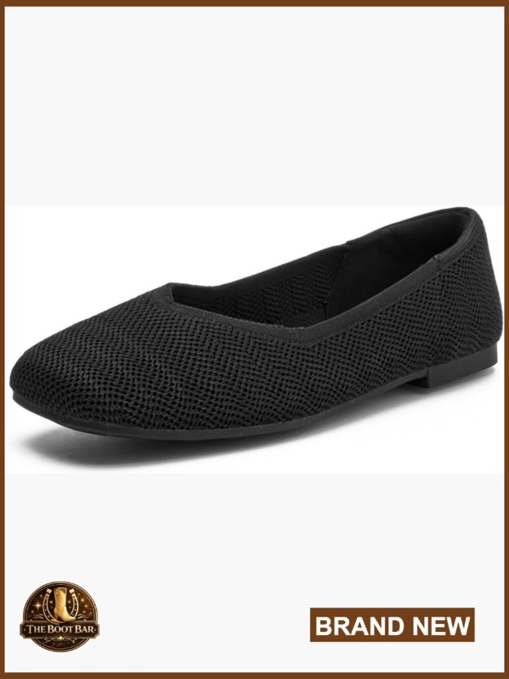 Women's Round Toe Knit Ballet Flats Slip On Lightweight Dressy Work Shoes